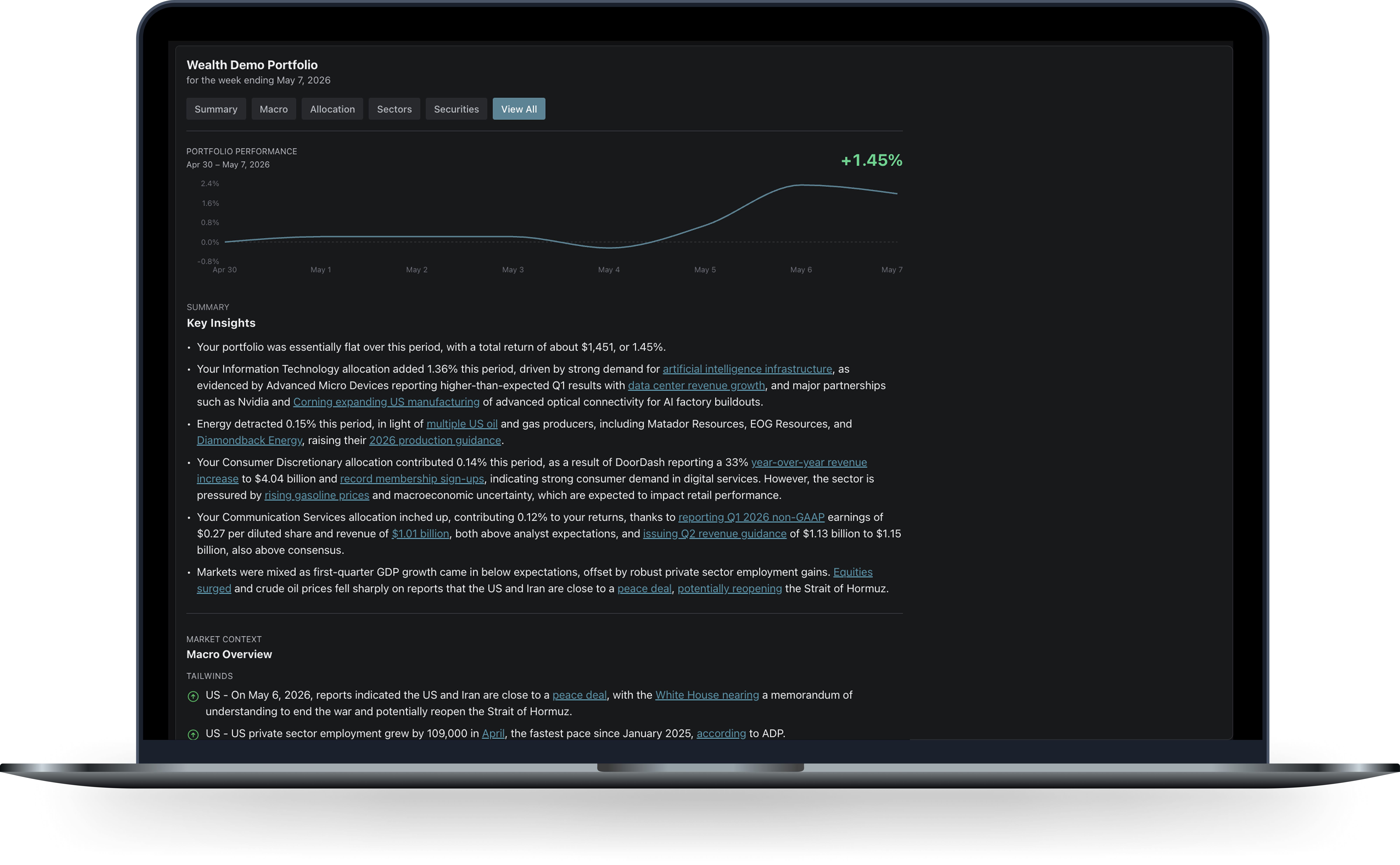 Pebble wealth management demo